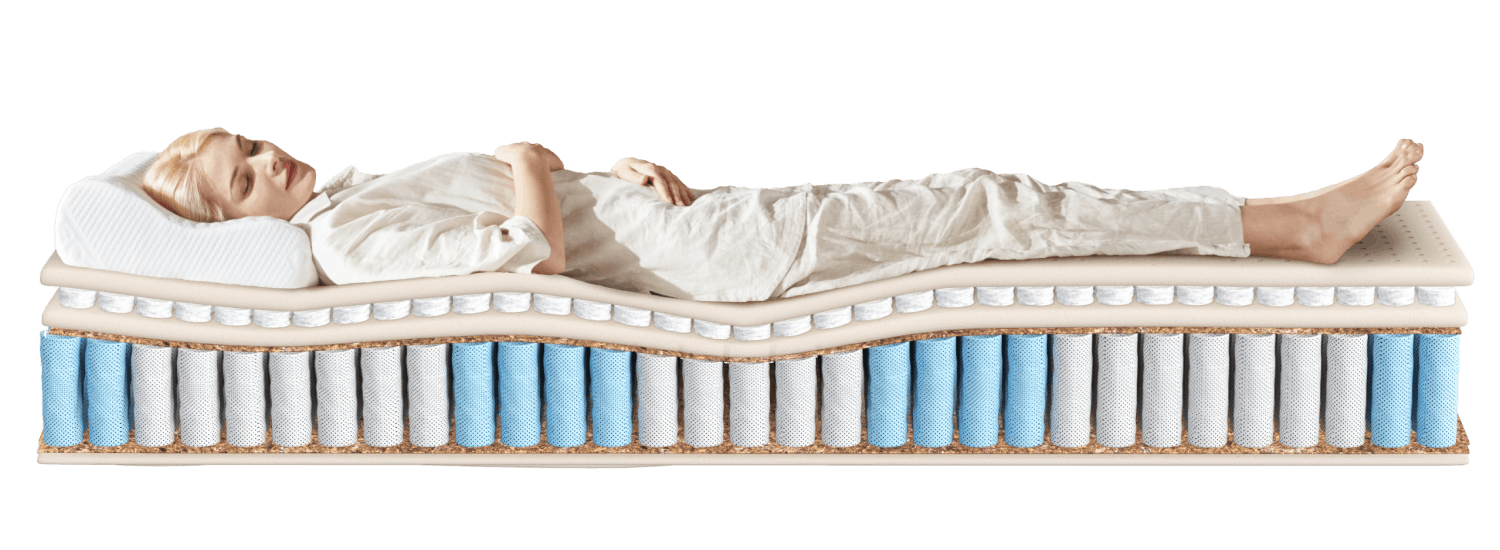 lady with mattress layer